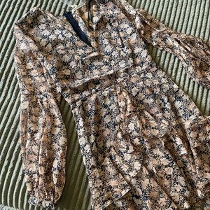 NWT Saints + Secrets Navy Ruffle Dress